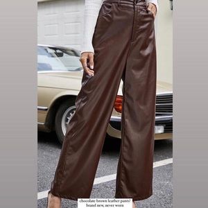 Dark Brown Leather Pants BRAND NEW